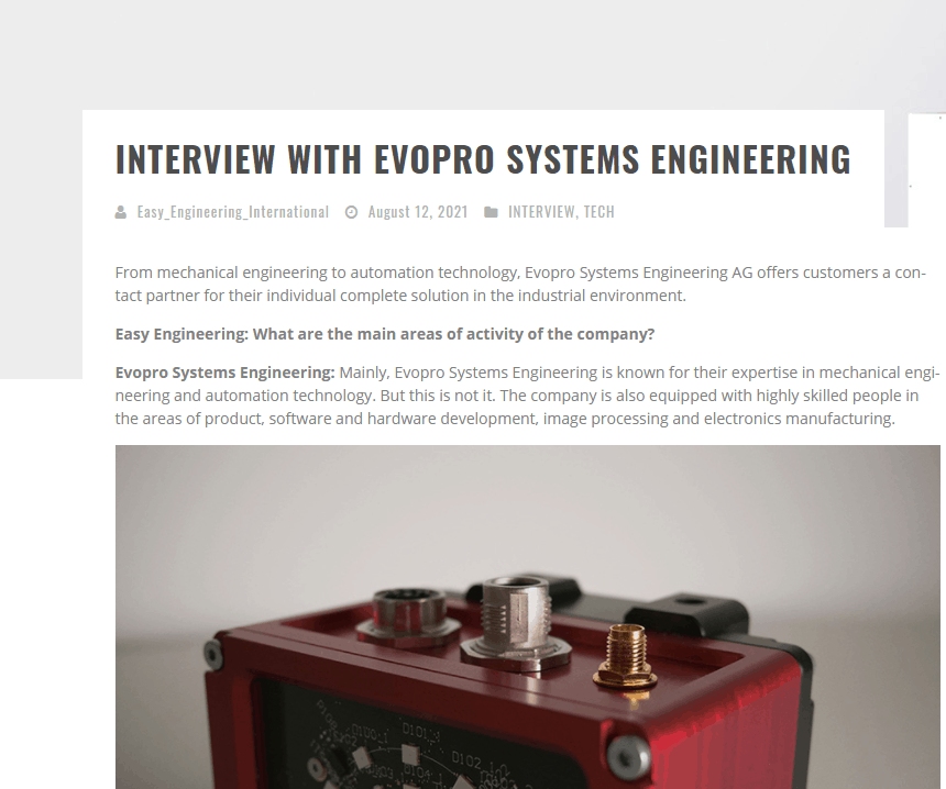 Interview with Easy Engineering 1